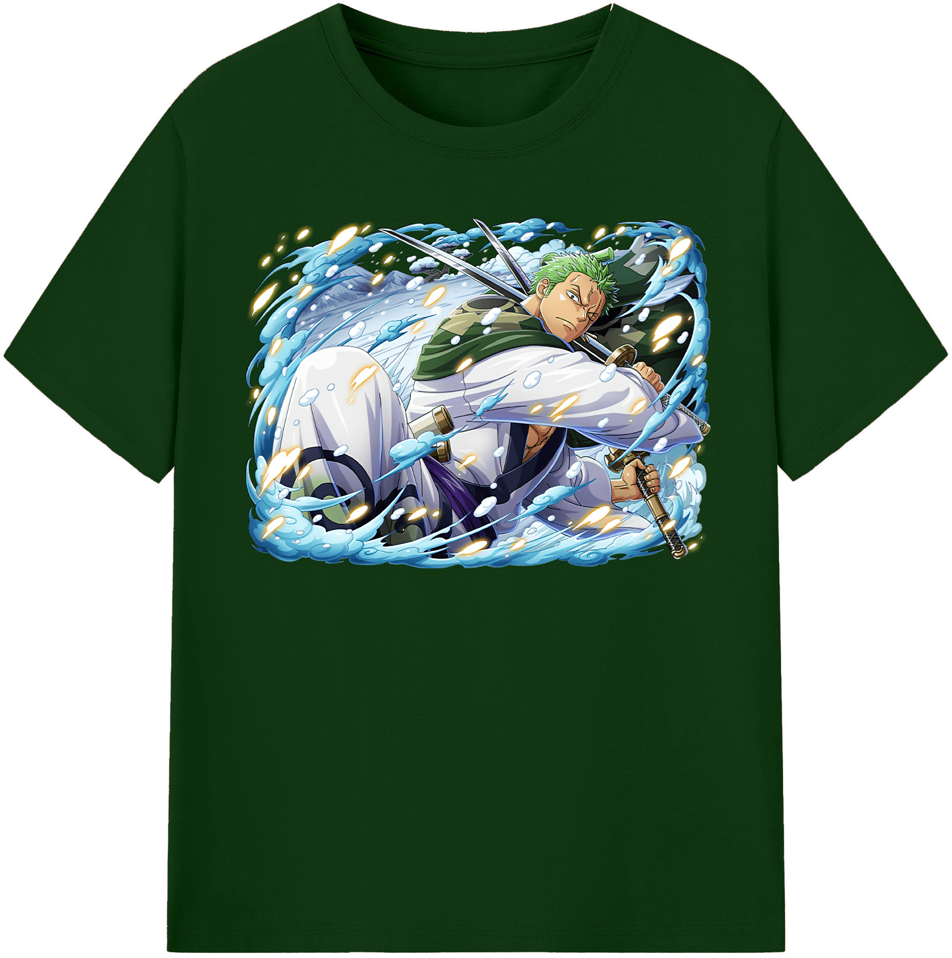 ワンピース ロロノア・ゾロ ONE PIECE Roronoa Zoro 綿100％半袖Tシャツ（フロントプリント）